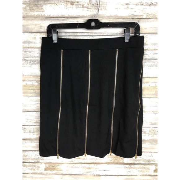 Tov Los Angeles Dresses & Skirts - TOV Los Angeles Womens Black Gold Zipper Skirt UK 44, US 14